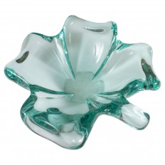 Green Murano glass leaf form bowl